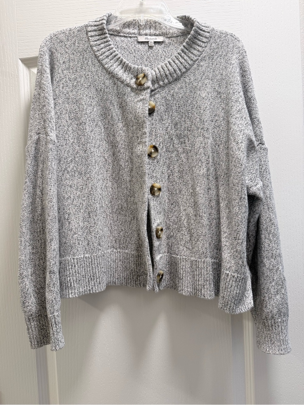 Madewell Relaxed Gray Button-Front Gray Cardigan Sweater